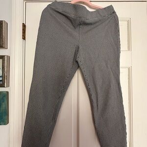 Talbots Monochrome Houndstooth Pants skinny ankle pull on waist